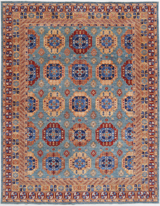 New Tribal Humna Hand Knotted Wool Rug - 9'1'' x 11'10'' 9' 1" x 11' 10" (277 x 361) / Green / Wool