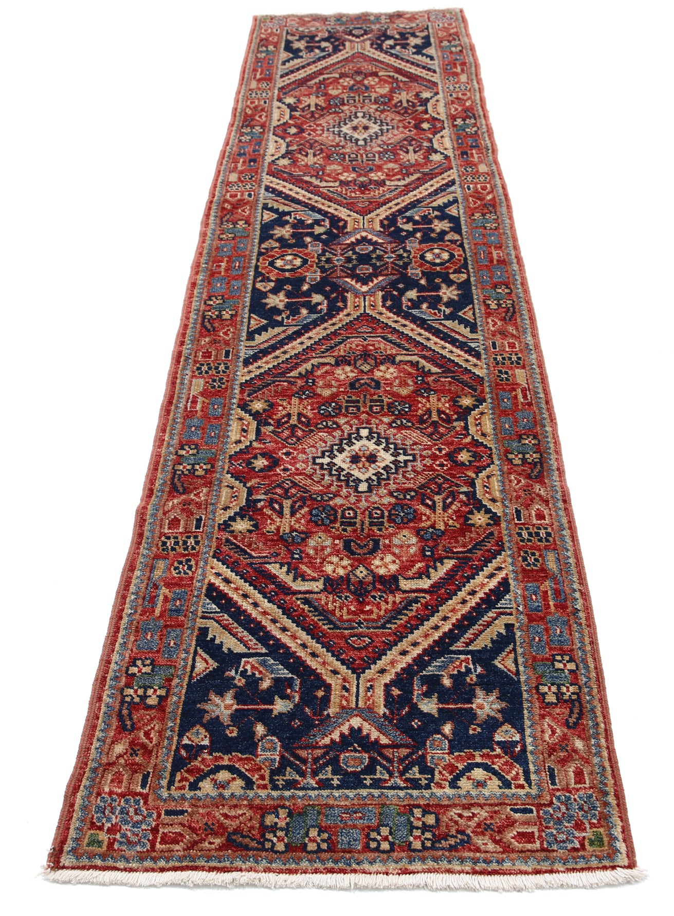 New Tribal Kazak Hand Knotted Wool Rug - 2'6'' x 10'2'' 2' 6" x 10' 2" (76 x 310) / Red / Wool